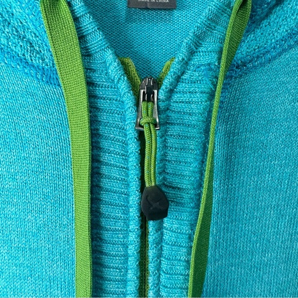 Eddie Bauer Blue Full Zip Hooded Lightweight Sweater Size Large - Picture 6 of 10